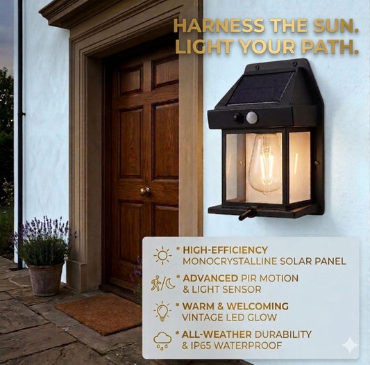 Solar Motion Sensor Wall Lantern